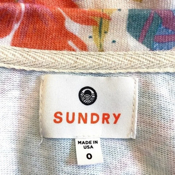 Sundry Women’s Tropical Raglan Pullover Sweatshirt Size 0 (XS) Floral Print EUC - Picture 7 of 9